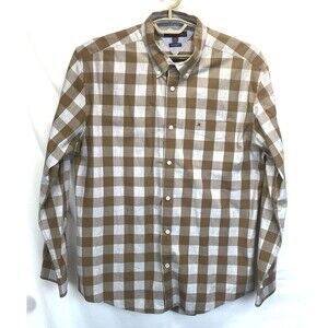 Tommy Hilfiger Men's Shirt XL 18 37 Custom Fit Long Sleeve Button Down Cotton